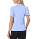 thumbnail image 3 of INSPIRE CHIC Blusas de Mujer de Color Sólido con Lazo en el Cuello y Mangas Cortas para el Trabajo Azul Pálido Talla L, 3 of 6