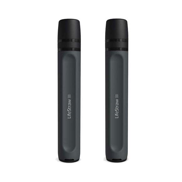 Filtro de agua Straw LifeStraw Peak Series, paquete de 2, color gris