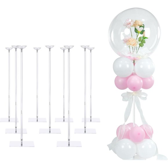 Soporte para Globos YALLOVE Set de 10 con Altura Ajustable para Mesa