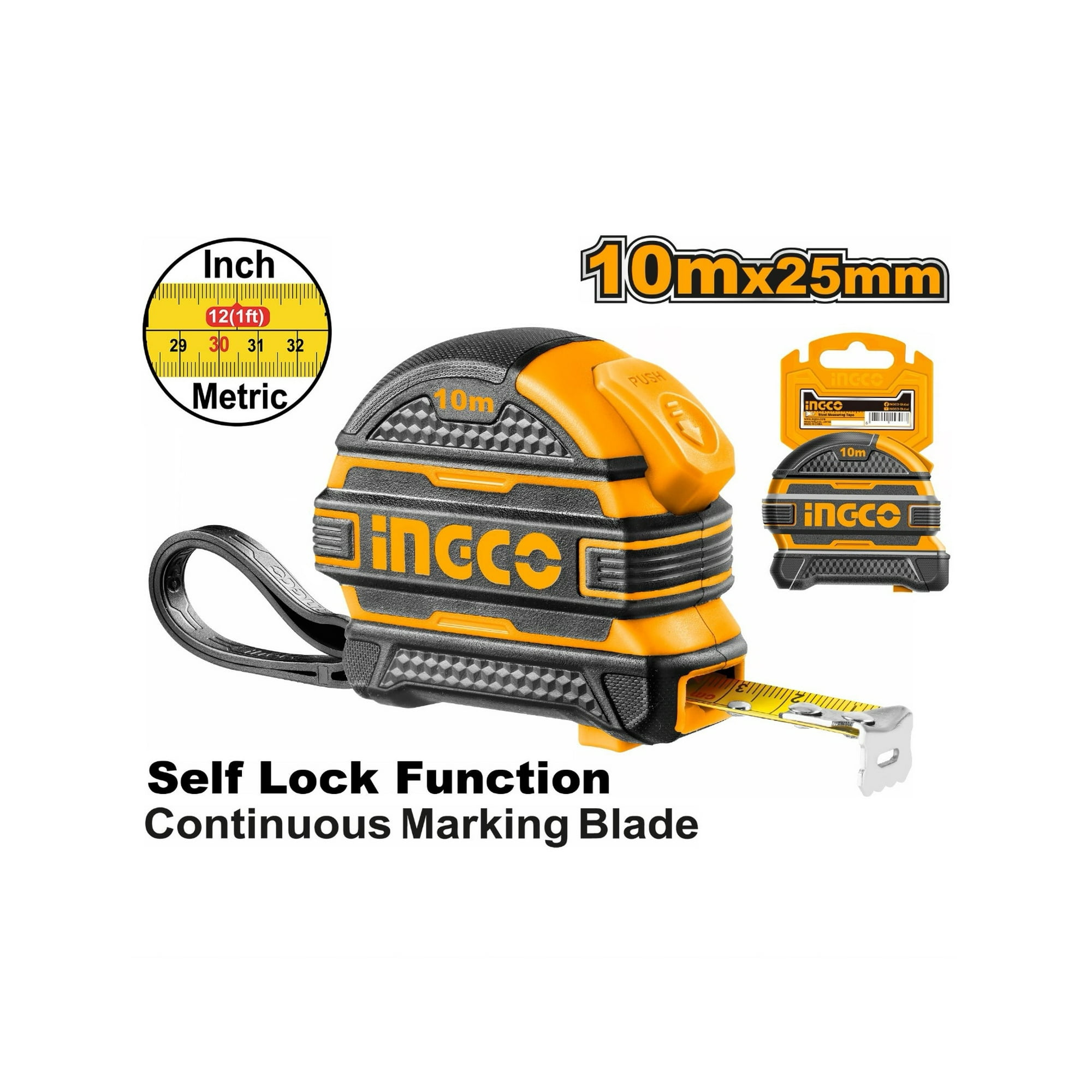 Huincha De Medir Ingco 10 M X 25 Mm Cinta Métrica