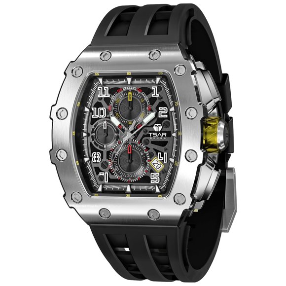 Reloj TSAR BOMBA Tonneau Luxury Waterproof 50 m para hombre