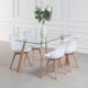 thumbnail image 1 of Comedor Mesa Ferra + 4 Sillas Tulip Blanca | Estilo Nórdico y Elegante, 1 of 3