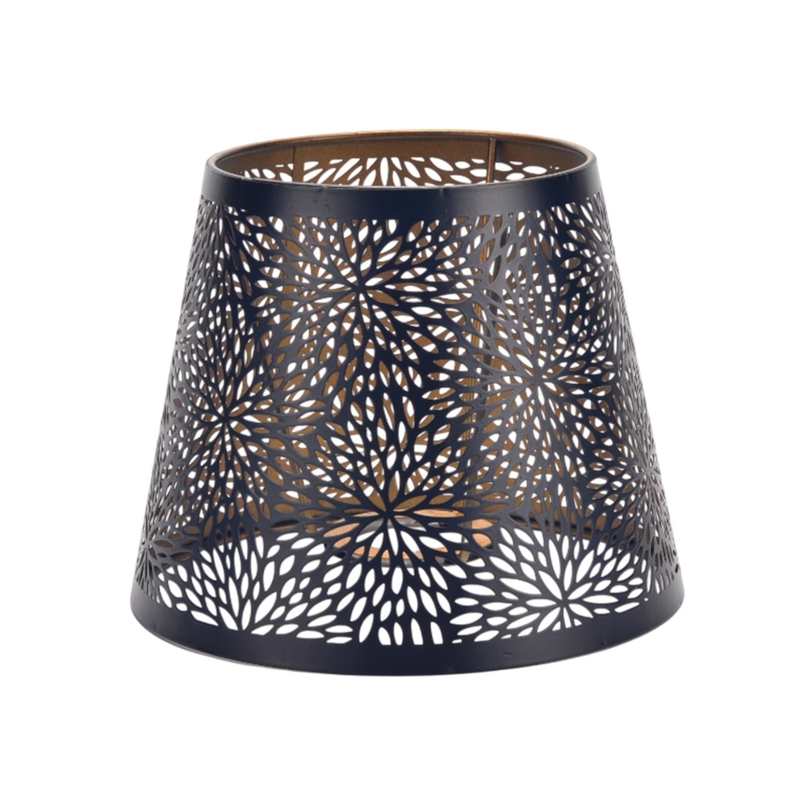 Ioensy - Pantalla De Metal Hueca Para Lámpara De Mesa, Color Negro