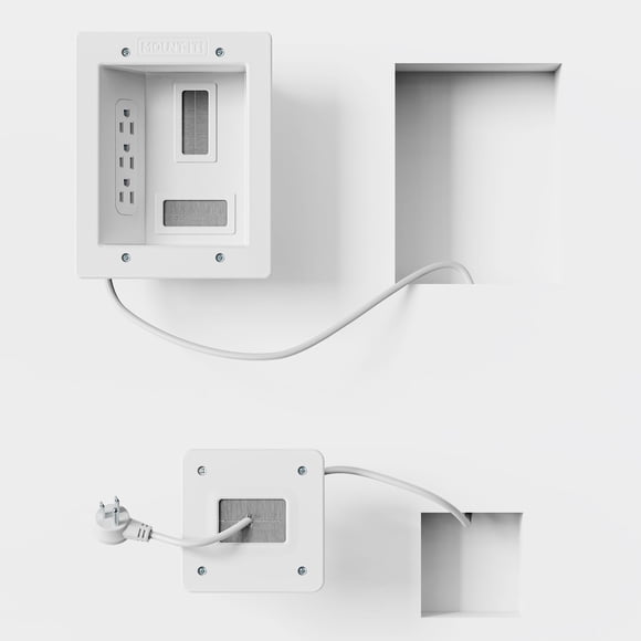 Kit corrector de cables de TV para pared Mount-It! con alimentación empotrada