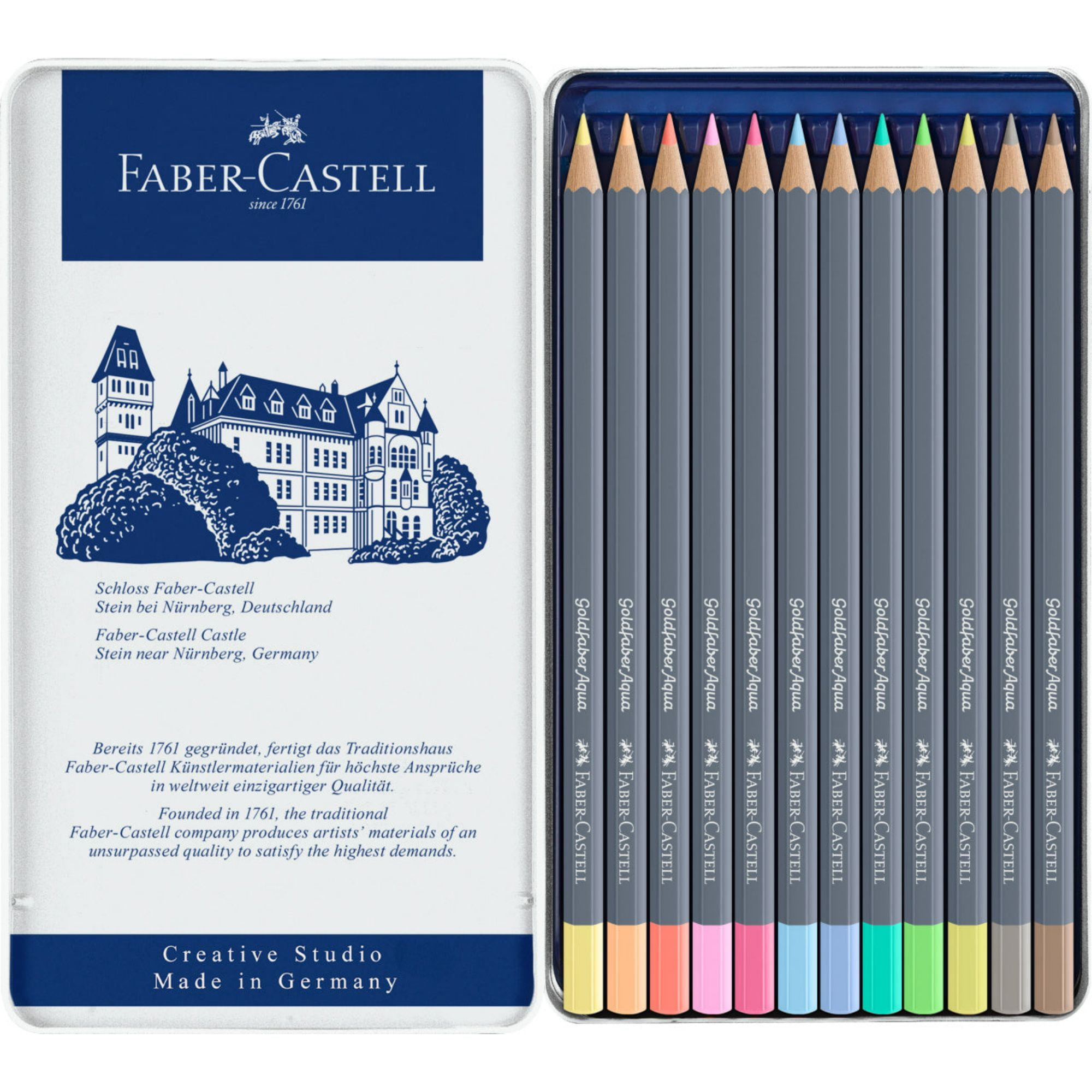Faber Castell - Lápices De Color Faber-castell Goldfaber Aqua X12 Pastel