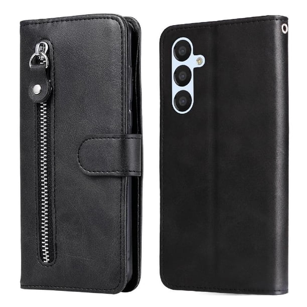 Funda con Cremallera para Samsung Galaxy A54 5G, Carcasa Cartera de Cuero PU con Soporte y Tarjetero