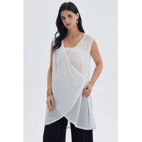 Fashionspark - Polera Mujer Cruzada Crudo