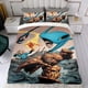 thumbnail image 4 of Los Cuatro Fantásticos Conjunto de sábanas temático, trío de piezas, cómodo y amigable con la piel, diseño único, regalo de decoración para el hogar para familiares, amigos y fans,173cm *218cm, 4 of 6