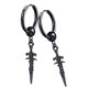 thumbnail image 2 of Pendientes De Acero Inoxidable Clip De Oreja Largo Pendiente De Clip De Oreja Negro 2pcs, 2 of 5