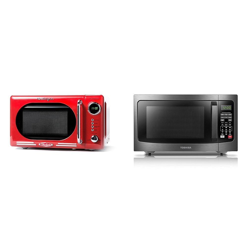 Horno Microondas Nostalgia Retro Compact 0.7 Cu. Ft. 700 W, Rojo