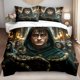thumbnail image 1 of 3pcs Bedding set Dark Magic Wizard & Snake Print Bedspread - Gothic Warner Fantasy Duvet Cover & Cushion Covers Suitable for Bed Soft Comforter Cover for Themed Bedroom Decor, 1 of 1