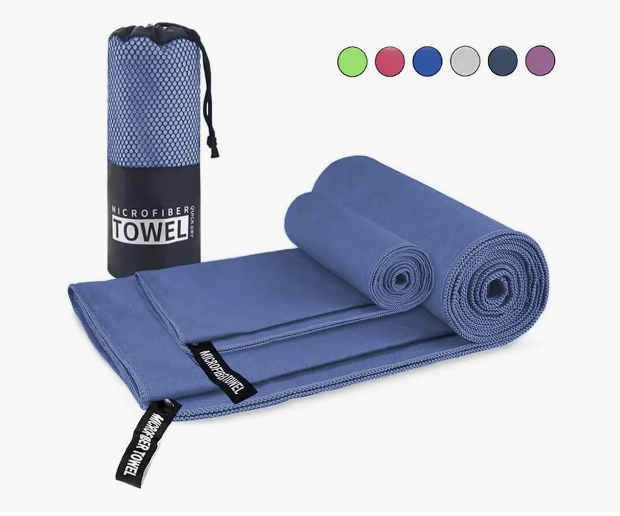 Atlas - Pack X2 Toallas Microfibra Azul Marino