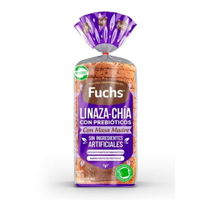 Pan De Molde Integral Linaza Chía 350 G Fuchs