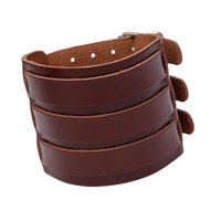 Magideal - Pulsera De Puño Para Hombre, Pulsera Artesanal Para El Día De San Valentín, Regalo De Cumpleaños Para Hombre Marrón