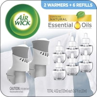 Kit De Inicio De Aceite Perfumado Air Wick Plug In, 2 Calentadores Y 6 Recambios