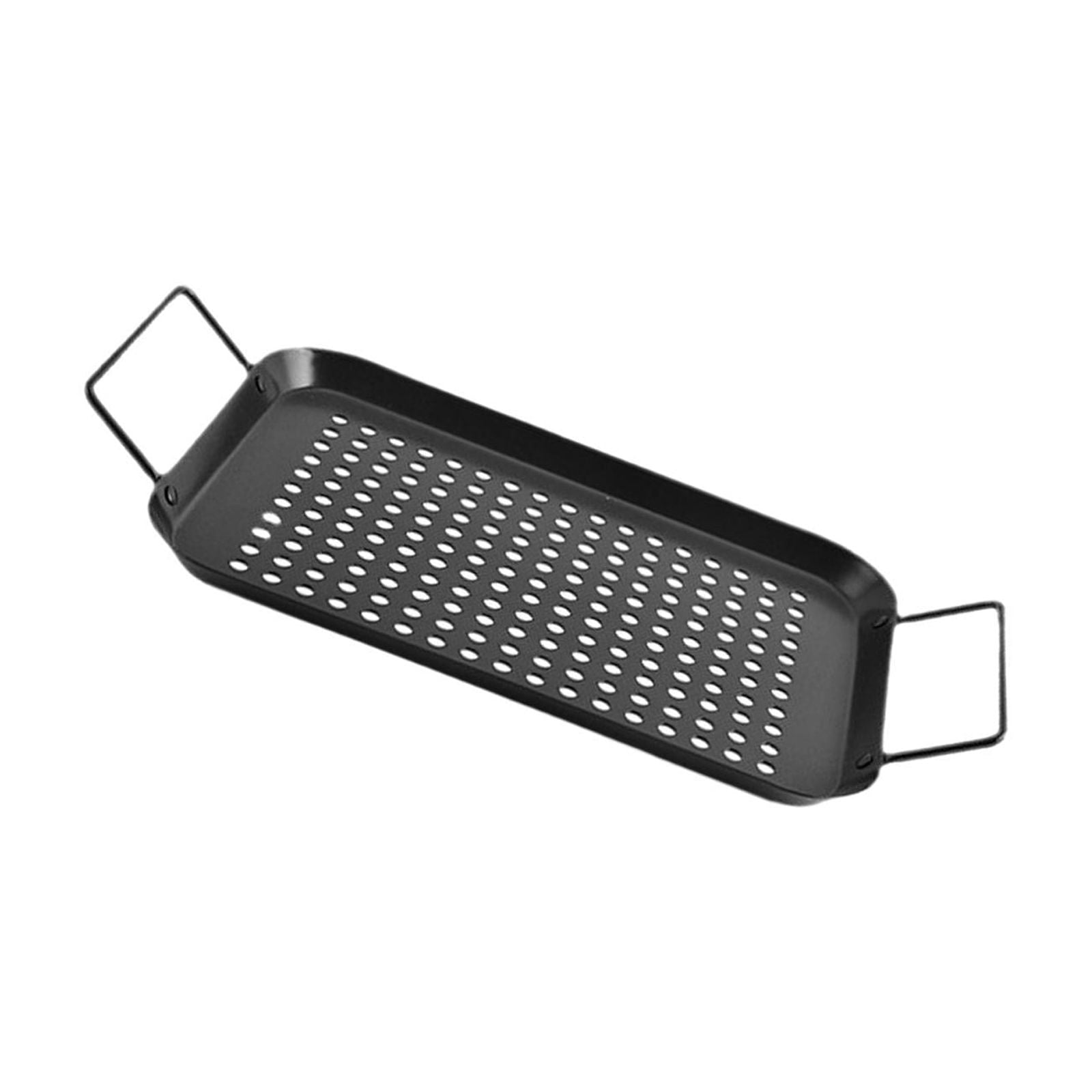 Ioensy - Parrilla Portátil Con Asas, Bandeja De Hierro Para Asar A La Parrilla Para Picnics Al Aire Libre Y Playa, 34,9 Cm X 18,5 Cm X 1,5 Cm