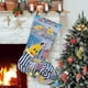 thumbnail image 1 of Plátanos en Pijamas Tema: Calcetines de Navidad, fino lino blanco para colgar en escaleras y chimenea, decoración navideña para el hogar, regalo de Navidad. 45cm × 32cm, 1 of 5