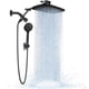 thumbnail image 1 of Cabezal de ducha Veken Wide Rain con 6 modos, portátil, negro mate, 1 of 7