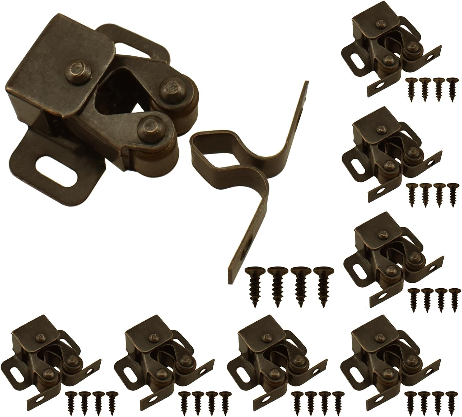 Genérica - 10Pcs Retenedor Sujetador Puerta Mueble Cobre Rodillo