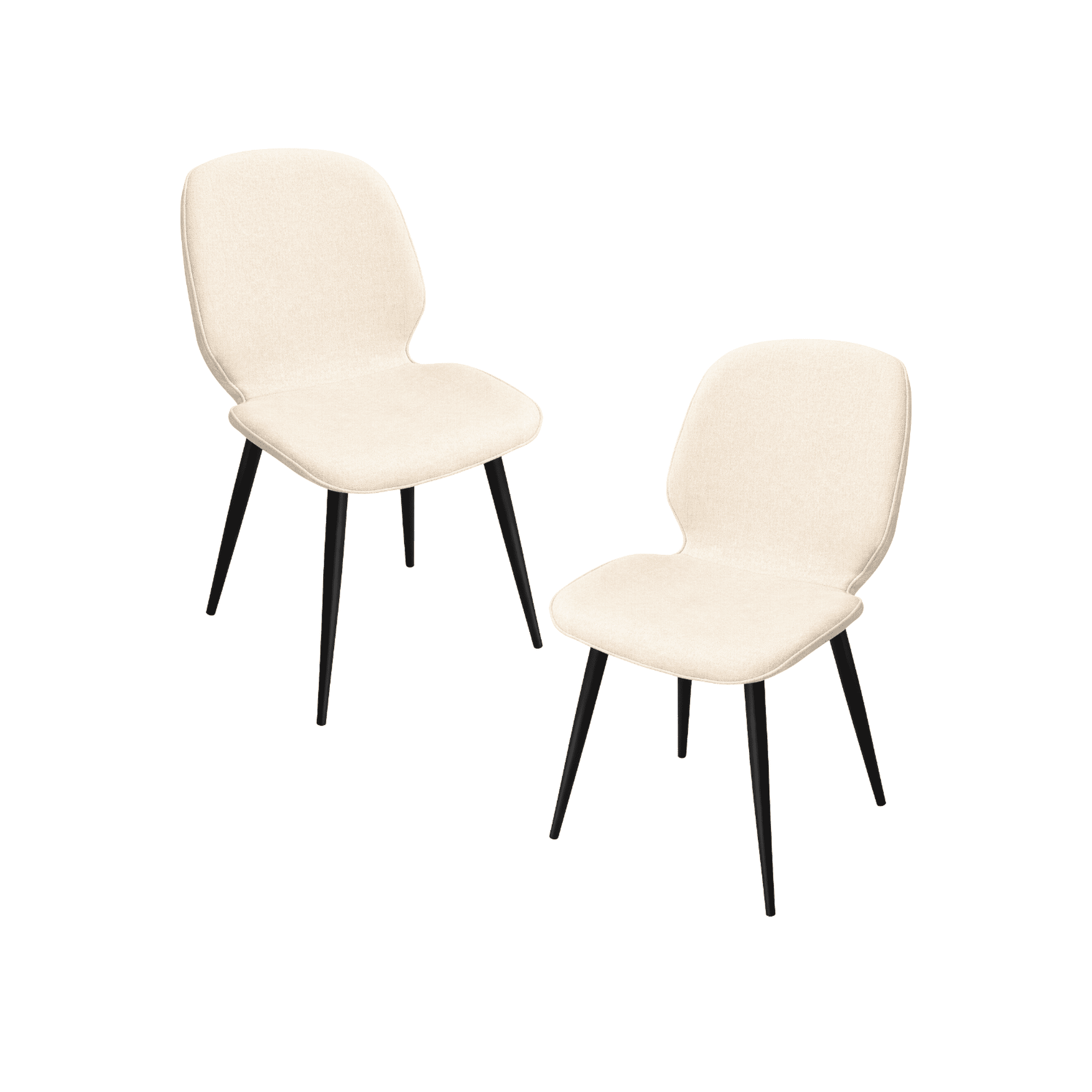 Habita2 Chile - Pack 2 Sillas De Comedor Con Tapiz Lino Gabriel Beige