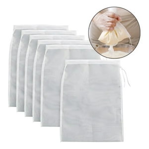 Genérica - 5 Bolsas Malla Fina Filtrar Colar Leche Vegetal Vegana 24*36 Blanco. 80 - 300 Mesh