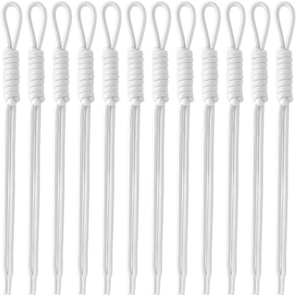 Llavero Hzopcw de cuerda paracord 28 cm, paquete de 12, color blanco