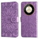 thumbnail image 1 of Funda tipo cartera FOXDOCK para Honor X50 Pro , diseño girasol en relieve, cuero PU, cierre magnético, soporte y tarjetero, 1 of 5