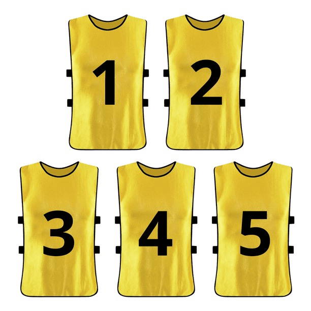 Set de 5 Petos Deportivos Numerados para Adultos Unisex