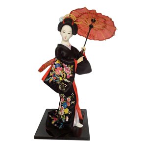 Bothyi - Figura Coleccionable De Muñeca Geisha Japonesa De 12 Pulgadas Para Decoración Del Hogar, Color Negro