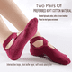 thumbnail image 2 of Calcetines de yoga gruesos profesionales para mujer con agarres y correas antideslizantes, ideales para pilates, ballet, danza y entrenamiento descalzo., 2 of 6