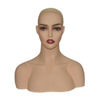 Magideal - Cabeza De Maniquí Realista De Pvc, Soporte Para Pelucas Multiusos Con Busto De Cabeza De Maniquí De Maquillaje Para Collares, Fabricación De Pelucas Y
