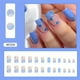 thumbnail image 1 of 24pcs Gradient Fake Nails, Blue Butterfly Press On Nails With Silver Glitter Design, Glossy Full Cover Medium Square Cute False Nails For Women And Girls Daily Wear, 1 of 2