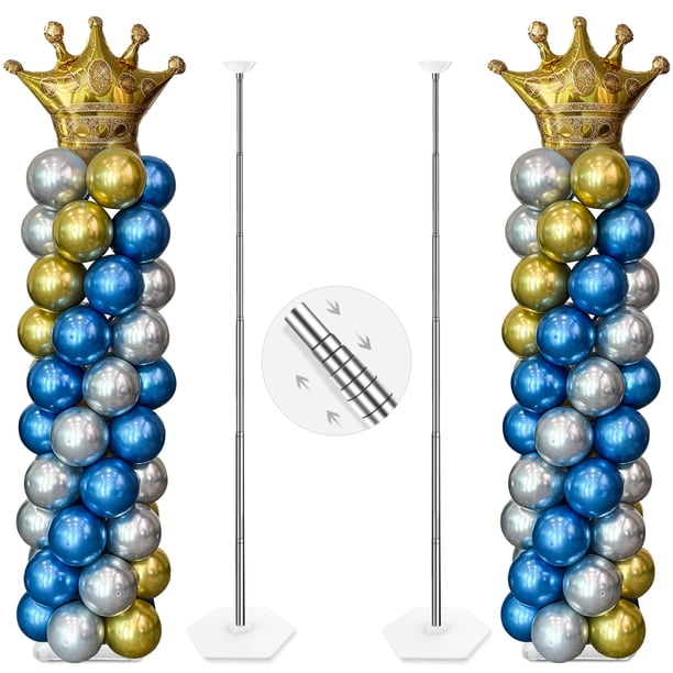 Kit de soporte para columnas con forma de globo YALLOVE de 7 pies de altura, juego de 2