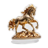 Magideal - Estatuilla De Caballo 2D Plano De Escritorio Acrílico Artesanía De Mesa Decorativa Decoración De La Mesa De Escultura Para La Mesa De Encimera De Coci