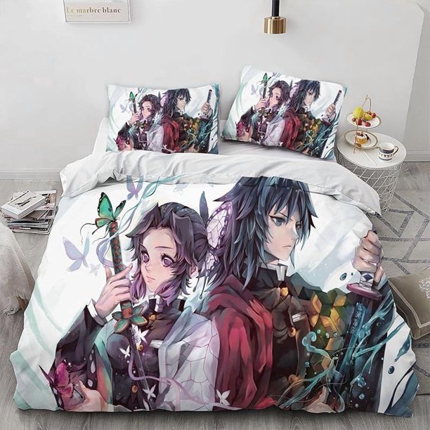 Anime -Duvet Cover 3 Piece -Bedding SetTeen- Anime Comfortable-Cover Set Super Soft Duv-et -Cover -with Pillowcase