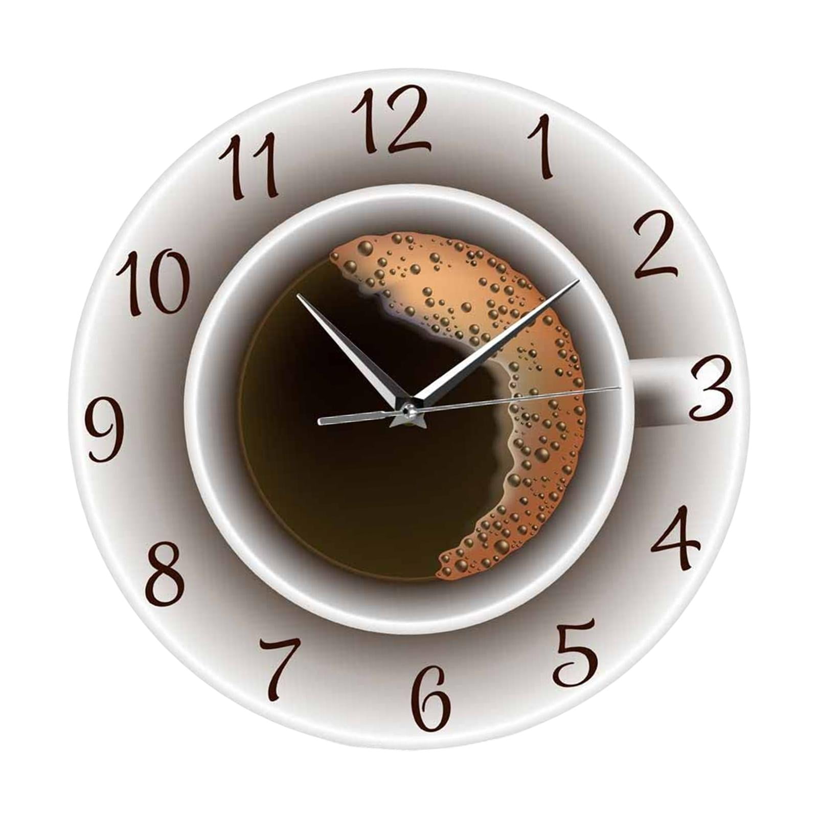 Bothyi - Relojes De Pared De Taza De Café De 30 Cm Para Dormitorio, Peso Ligero, Grande, Alimentado Por Batería