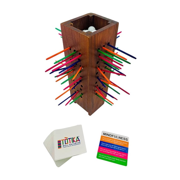 Tarjetas de atención plena ¡YEHUA! ¡TOTIKA con torre Plunktika y canicas