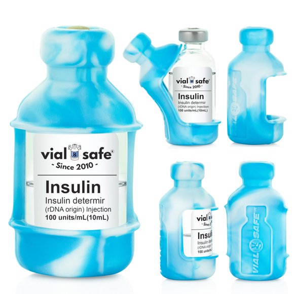 Protector de Vial de Insulina Vial Safe 2 Unidades - Tie Dye Azul
