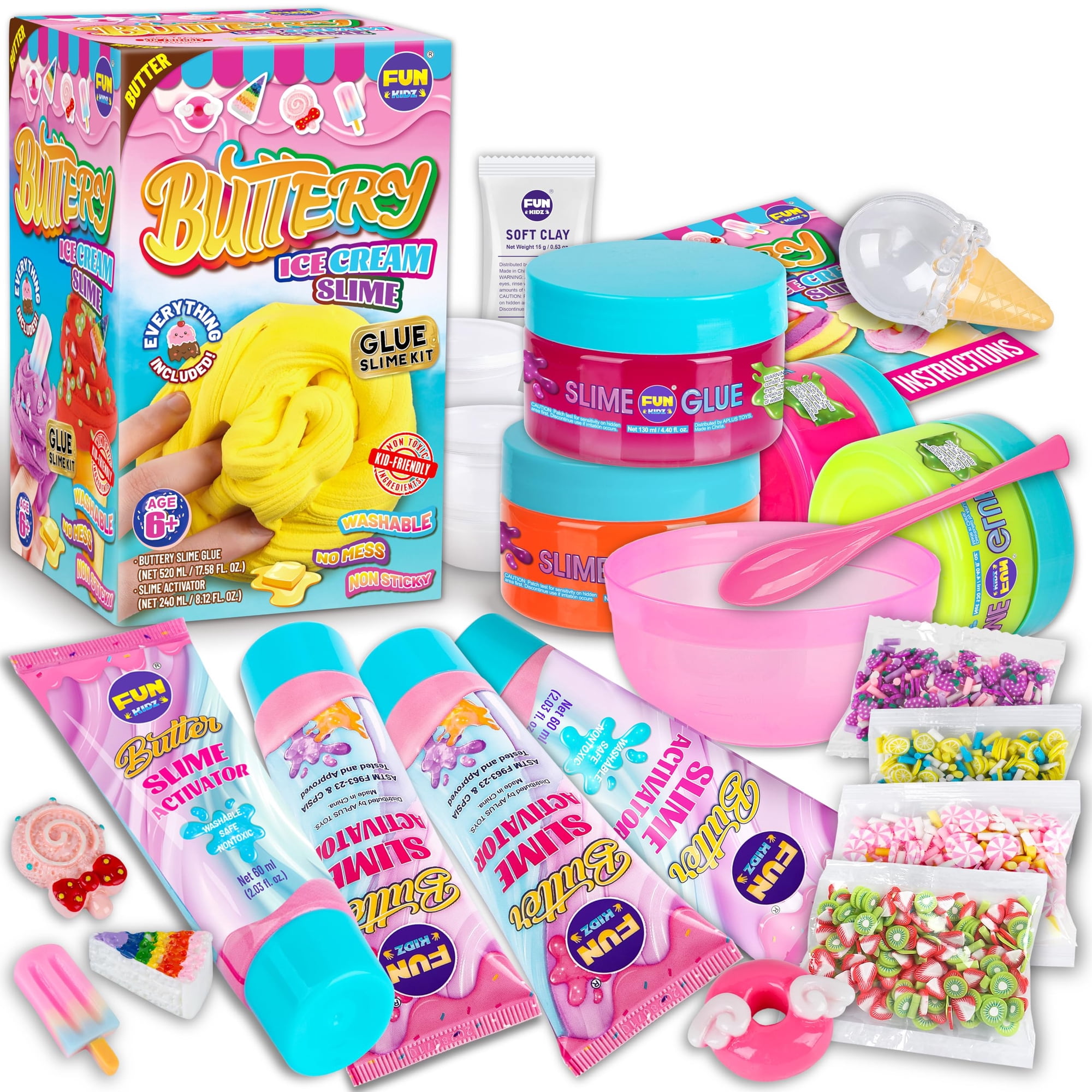 Kit De Slime Fun Kidz Butter Glue Con 19 Piezas Para Niños