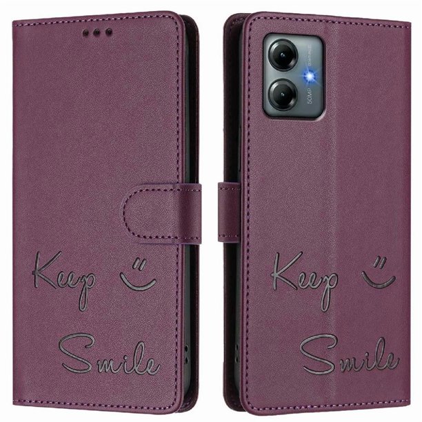 Funda Cartera para Motorola MOTO G Play 2025 con Bloqueo RFID, Cierre Magnético y Ranuras Tarjetas Morado