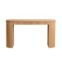 M&Ms - 59.05'' Modern Console Table With Drawer For Entryway With Unique Vertical Stripe Design For Living Room Hallway Foyer Entrance Study,Nature