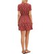 thumbnail image 3 of INSPIRE CHIC Vestido Floral para Mujer con Cuello en V, Cintura Fruncida, por Encima de la Rodilla, Vestido con Capas L Rojo Oscuro, 3 of 6