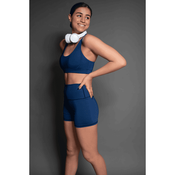 Calza short corta azul marino anti transpirable