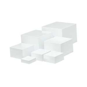 Magideal - 7X Caja De Cubo Acrílico Caja Elevadora Elevador De Alimentos 5 Lados Nesting Buffet Buffet Buffet Para Recolección De Alimentos Cosméticos Joyería De