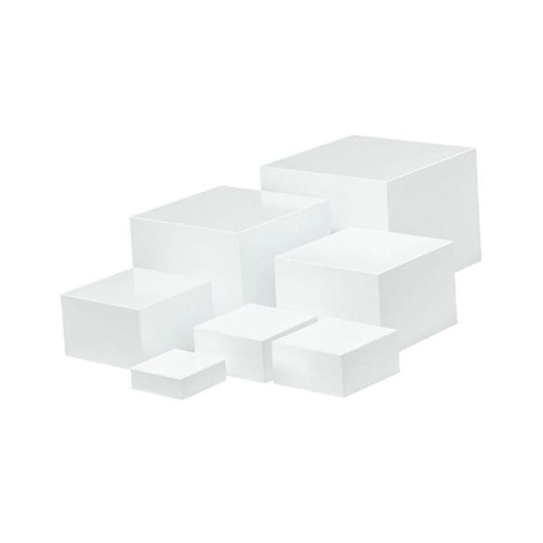 7x Caja de cubo acrílico Caja elevadora elevador de alimentos 5 lados Nesting Buffet Buffet Buffet para recolección de alimentos Cosméticos Joyería de