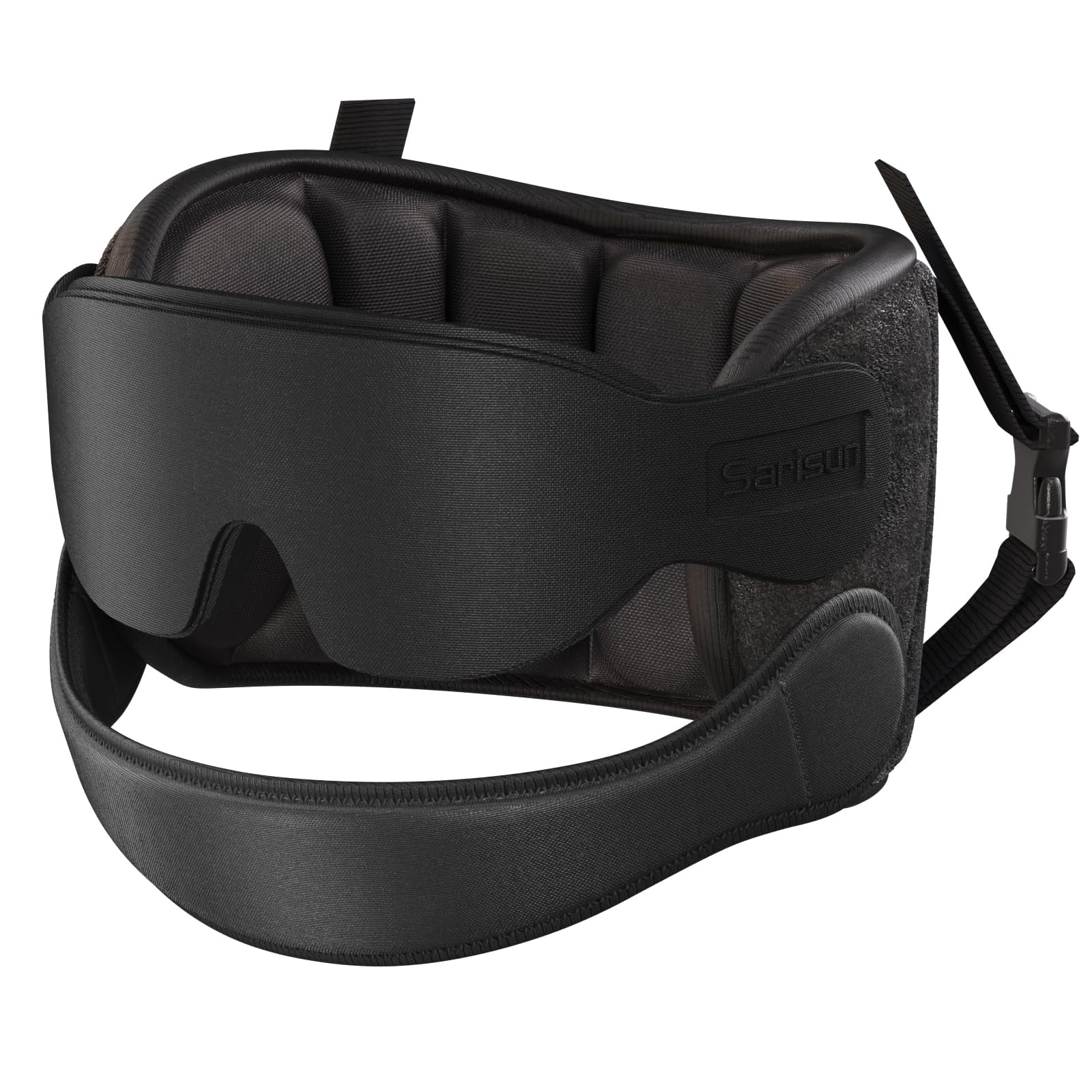 Almohada De Viaje Sarisun Airplane Con Correa Para La Barbilla Y Máscara Para Los Ojos, Color Negro