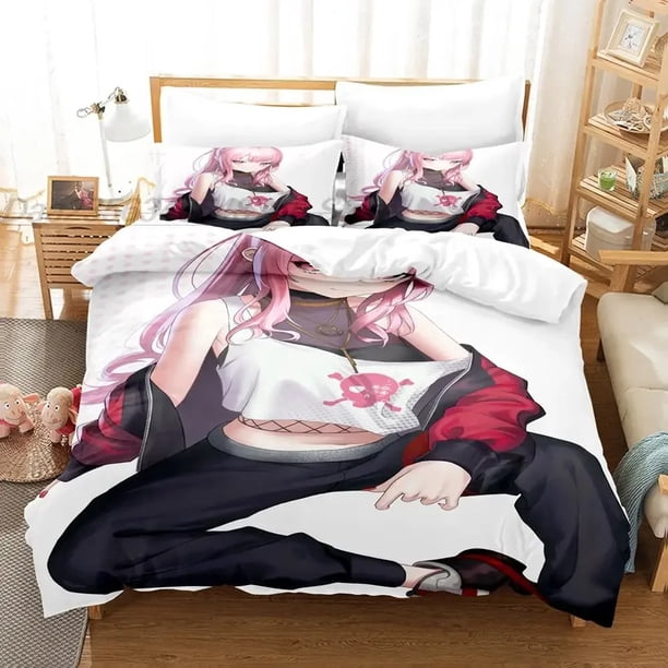 Mori Calliope Bedding Set Bed Set Adult Kid Bedroom Duvet cover Sets Kawaii Girl Bed Sheets