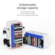 thumbnail image 5 of 15.8 In Game Storage Tower Compatible With PS5/ Xbox Series S & X/ Switch, Universal Video Game Disc Organizer 18 In 1 With 4 Controller Brackets, Game Disk Box Bracket-Blanco/Azul, 5 of 6