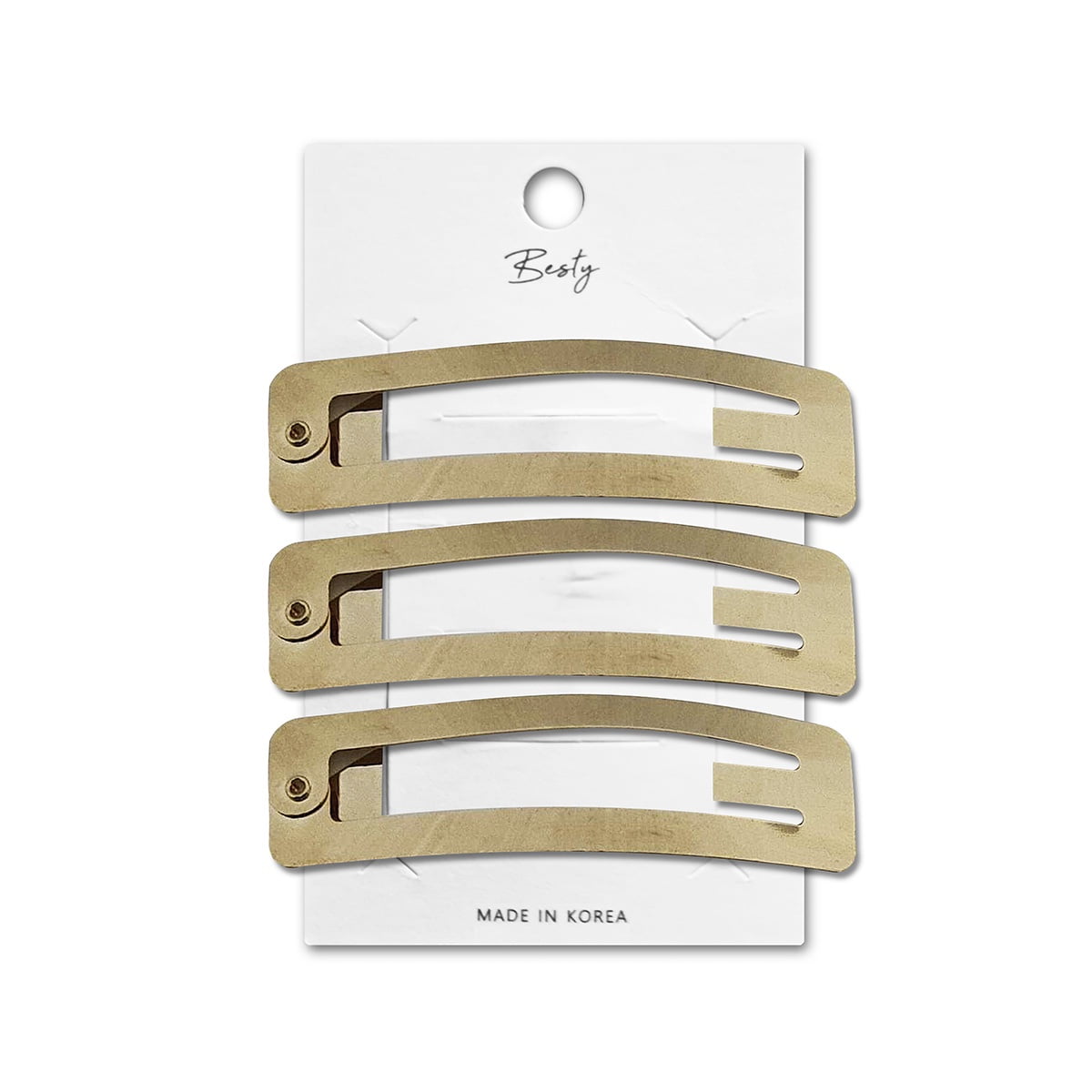 Besty - Set Clip Rectangular Dorado 3u Dorado