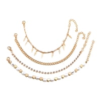 Magideal - 4 Pulseras De Tobillo Con , De Joyería De Cadena, Aleación Simple, Cadenas De Piezaza De Ajustables Colgante Elegante Tobill